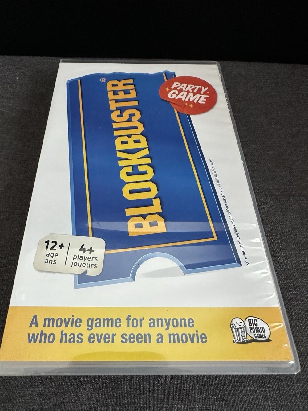 Blockbuster Party Game Big Potato Movie Trivia Open Box Cards Sealed Complete